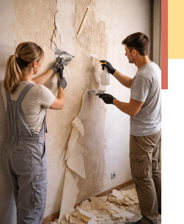 Снятие старых обоев в Похвистнево от 5382 руб. под ключ недорого | ОТДЕЛОЧНИК-Пхв