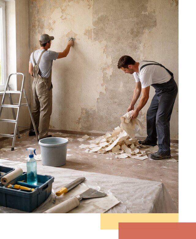 Снятие старых обоев в Похвистнево быстро и качественно