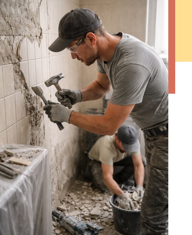 Демонтаж плитки со стен в Похвистнево от 871 руб. — быстро и недорого | ОТДЕЛОЧНИК-Пхв