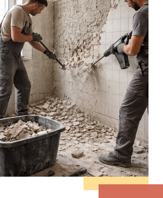 Демонтаж плитки со стен в Похвистнево быстро и аккуратно