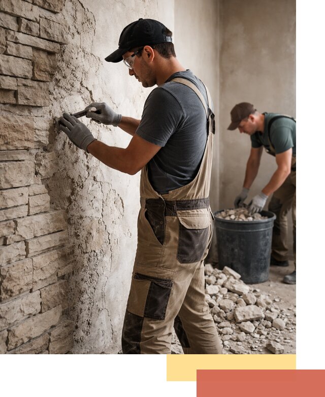 Демонтаж декоративного камня в Похвистнево профессионально и безопасно