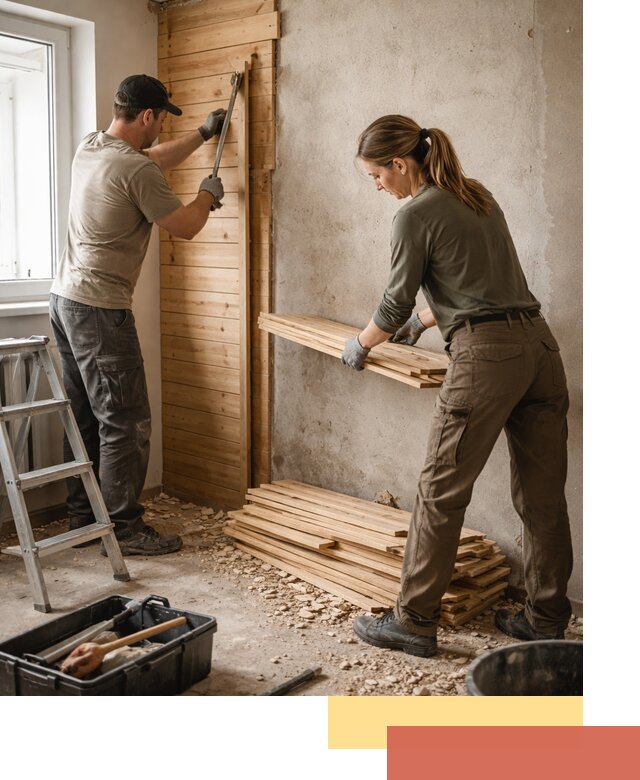 Демонтаж вагонки со стен в Похвистнево — профессиональный демонтаж