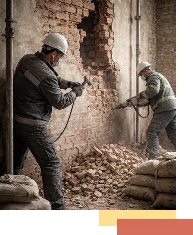 Демонтаж кирпичных стен в Похвистнево быстро и безопасно