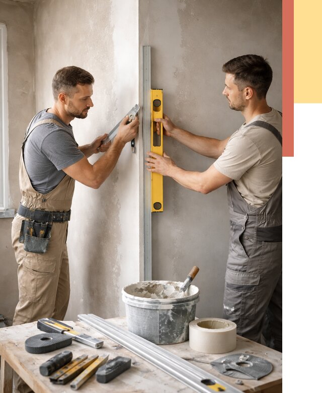 Выведение углов стен в Похвистнево от 1897 руб. быстро и недорого | ОТДЕЛОЧНИК-Пхв