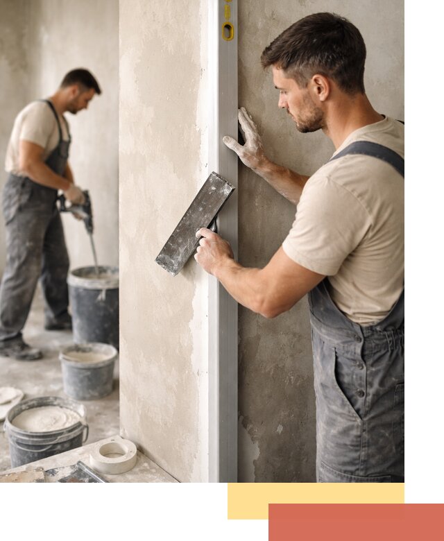 Выведение углов стен в Похвистнево: монтаж и оштукатуривание