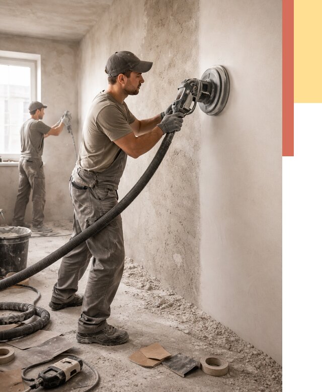 Шлифовка стен в Похвистнево от 1230 руб/м2 — быстро и недорого | ОТДЕЛОЧНИК-Пхв