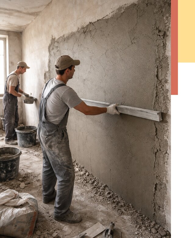 Цементная штукатурка стен в Похвистнево от 4613 руб/м2 — быстро и недорого | ОТДЕЛОЧНИК-Пхв