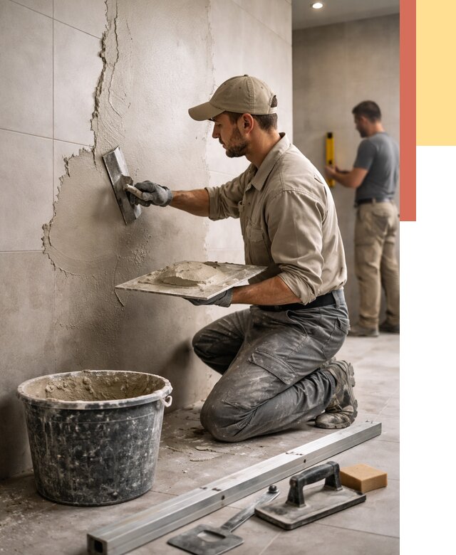 Штукатурка стен в ванной в Похвистнево от 4613 руб./м² — выравнивание под ключ | ОТДЕЛОЧНИК-Пхв