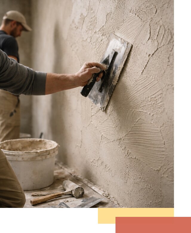 Фактурная штукатурка стен в Похвистнево — монтаж, отделка, реставрация