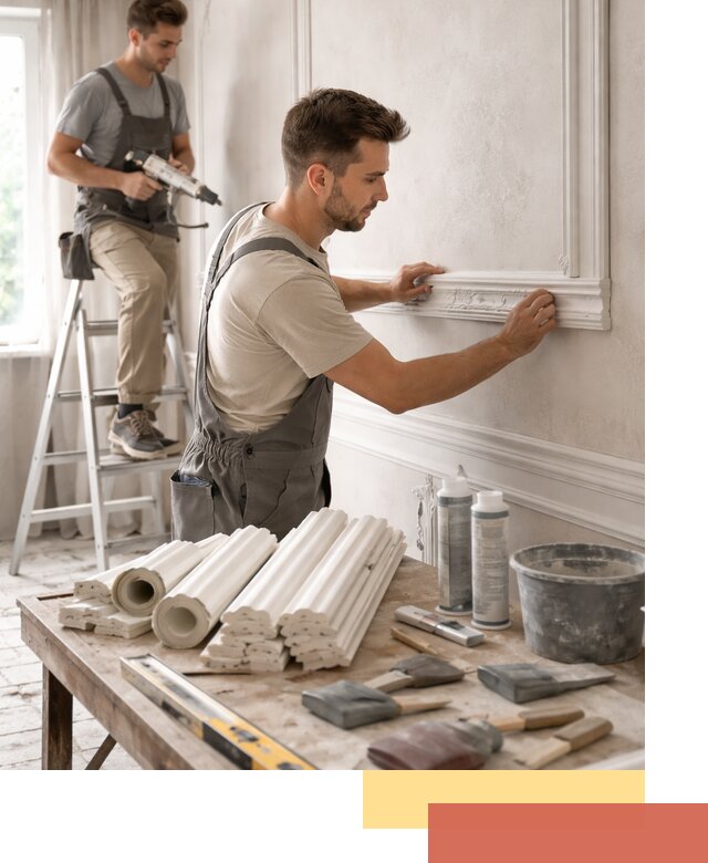 Монтаж лепнины на стены в Похвистнево профессионально и качественно