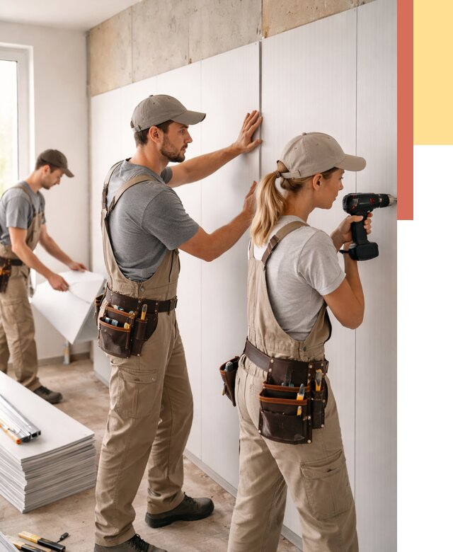 Монтаж ПВХ панелей на стены в Похвистнево от 461 руб/м2 — быстро и недорого | ОТДЕЛОЧНИК-Пхв