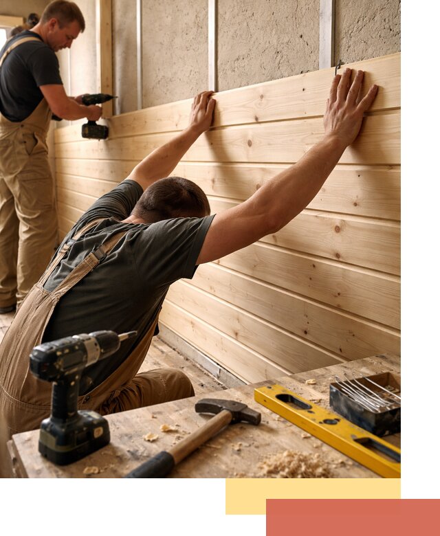 Монтаж деревянной вагонки на стены в Похвистнево быстро и качественно