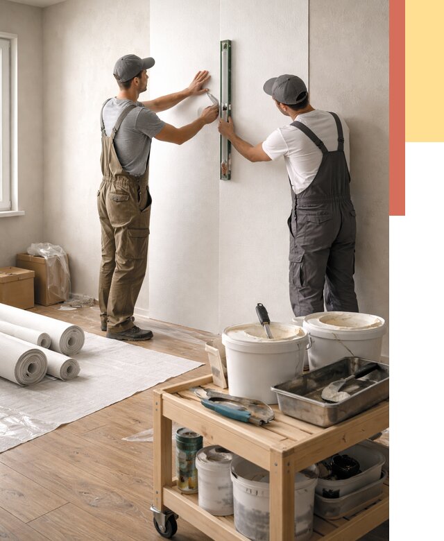 Поклейка стеклообоев в Похвистнево от 6664 руб. за м2 — быстро и недорого | ОТДЕЛОЧНИК-Пхв