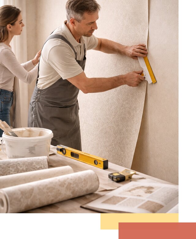 Поклейка обоев с подбором рисунка в Похвистнево