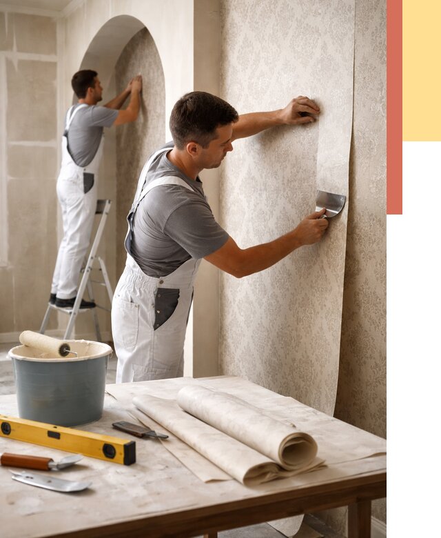 Поклейка обоев на сложные стены в Похвистнево от 2871 руб. под ключ | ОТДЕЛОЧНИК-Пхв