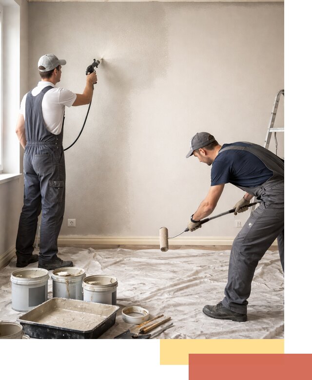 Покраска стен моющейся краской и защита поверхностей в Похвистнево