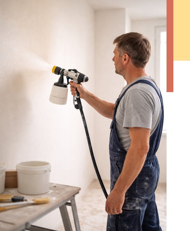 Покраска стен краскопультом в Похвистнево от 7689 руб. — механизированная покраска | ОТДЕЛОЧНИК-Пхв