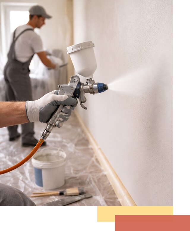 Покраска стен краскопультом в Похвистнево быстро и качественно