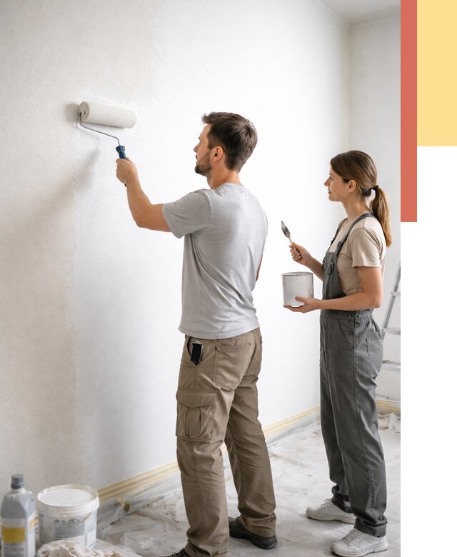 Окраска стен по стеклохолсту в Похвистнево от 4613 руб/м² под ключ | ОТДЕЛОЧНИК-Пхв