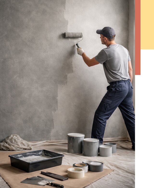 Покраска стен под бетон в Похвистнево от 666 руб. за м2 — быстро и недорого | ОТДЕЛОЧНИК-Пхв