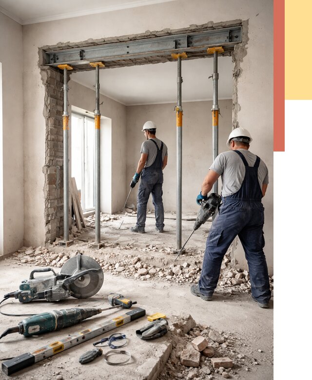 Прорезка проема в стене в Похвистнево от 4613 руб. — быстро и недорого | ОТДЕЛОЧНИК-Пхв