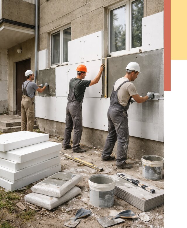 Утепление стен пенопластом в Похвистнево от 1794 руб. — недорого и под ключ | ОТДЕЛОЧНИК-Пхв