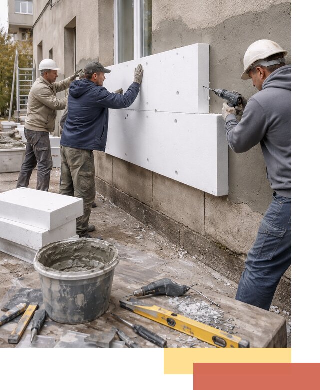 Утепление наружных стен пенопластом в Похвистнево