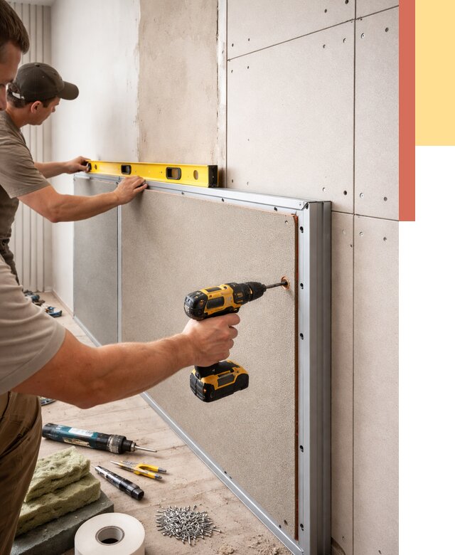 Шумоизоляция стен панелями ЗИПС в Похвистнево от 2255 руб./м² под ключ | ОТДЕЛОЧНИК-Пхв