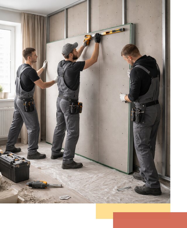 Шумоизоляция стен панелями ЗИПС в Похвистнево для жилых и коммерческих помещений