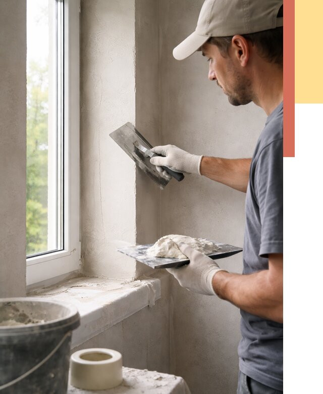 Штукатурка откосов в Похвистнево от 4613 руб/м² — услуги и выравнивание под ключ | ОТДЕЛОЧНИК-Пхв