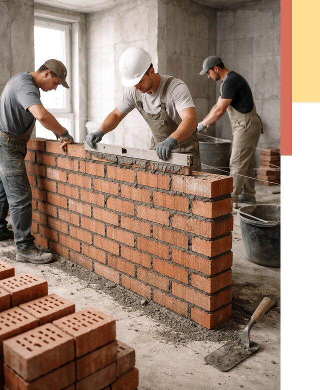 Кладка перегородок из кирпича в Похвистнево от 3588 руб. за м² | ОТДЕЛОЧНИК-Пхв