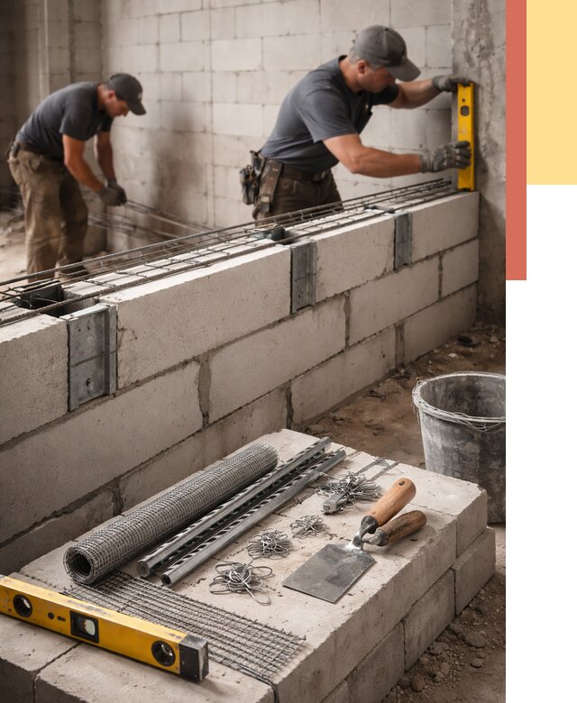 Армирование кладки перегородок в Похвистнево от 769 руб. под ключ | ОТДЕЛОЧНИК-Пхв