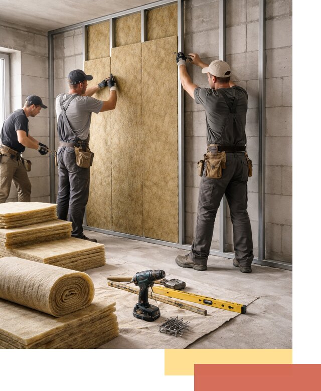 Шумоизоляция перегородок из блоков в Похвистнево — монтаж и защита шумоизоляцией