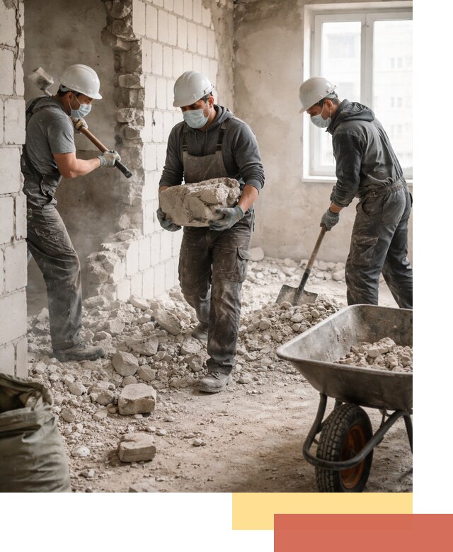 Демонтаж блочных перегородок в Похвистнево быстро и аккуратно