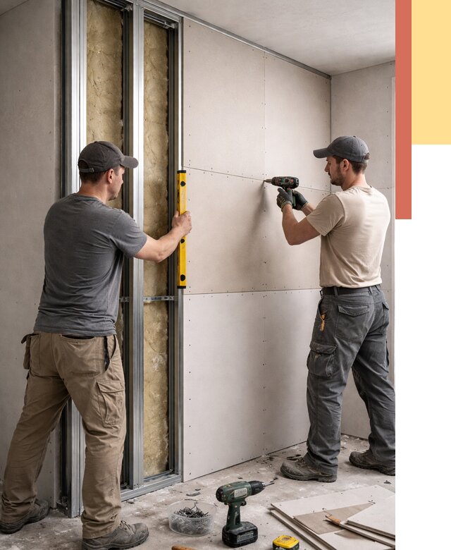 Монтаж двухслойной перегородки из гипсокартона в Похвистнево от 1487 руб. | ОТДЕЛОЧНИК-Пхв