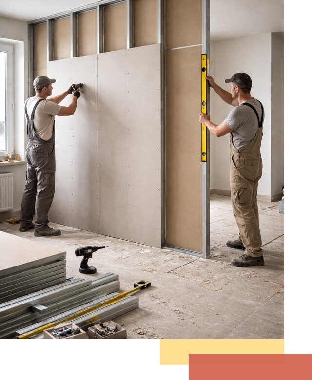 Зонирующая перегородка из гипсокартона под ключ в Похвистнево