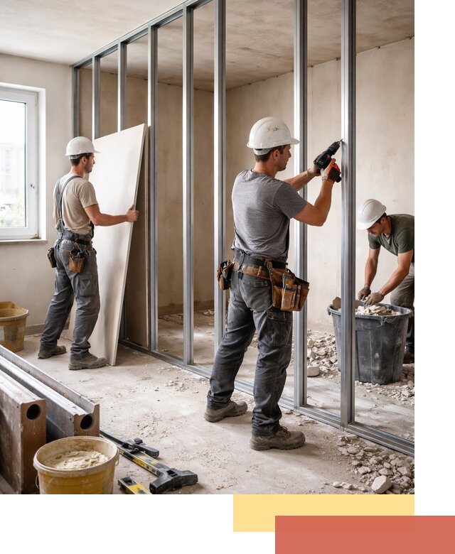 Перенос гипсокартонной перегородки в Похвистнево профессионально и быстро