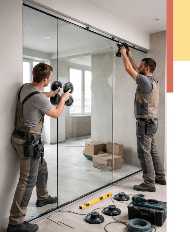 Монтаж стеклянных перегородок в Похвистнево от 6664 руб. | ОТДЕЛОЧНИК-Пхв