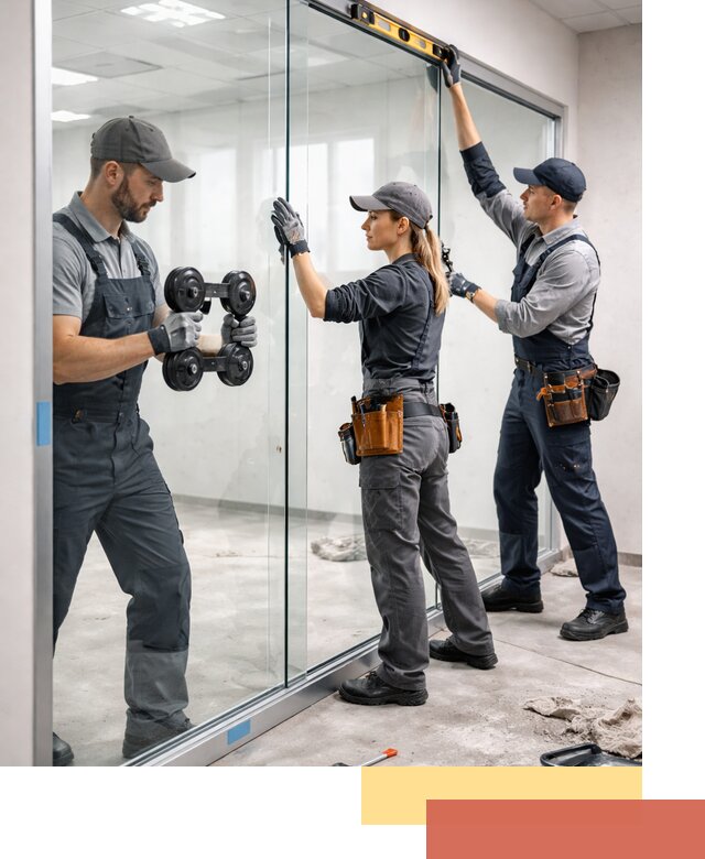 Профессиональный монтаж стеклянных перегородок в Похвистнево