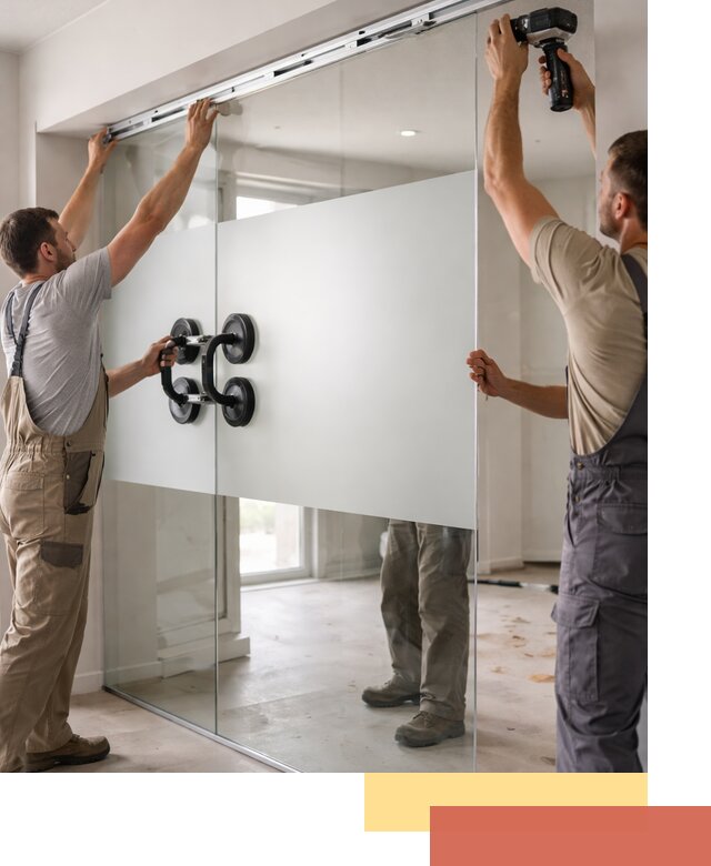 Матовые стеклянные перегородки под ключ в Похвистнево