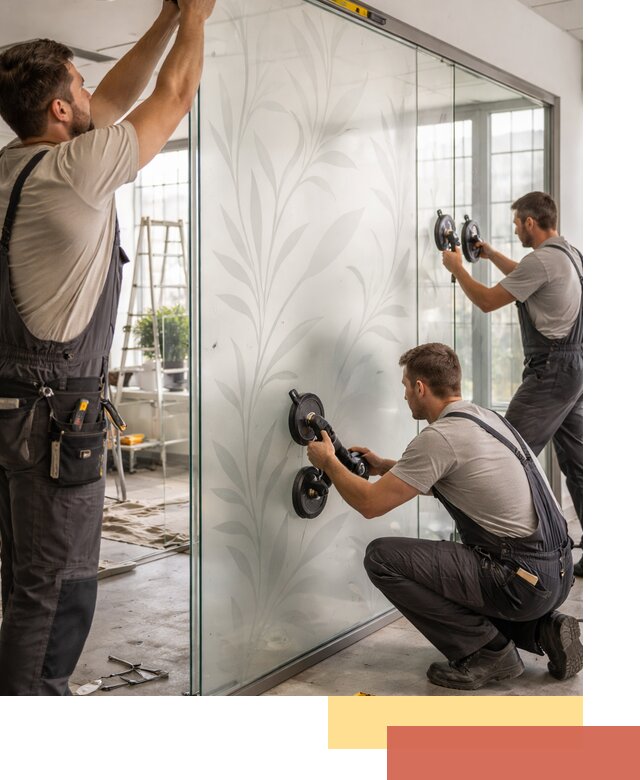 Стеклянные перегородки с рисунком на заказ в Похвистнево