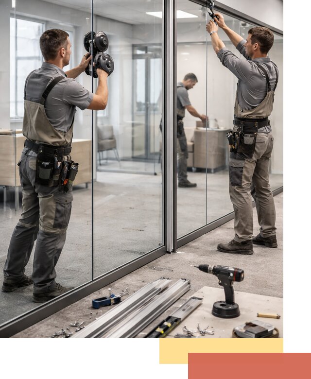 Стеклянные офисные перегородки под ключ в Похвистнево