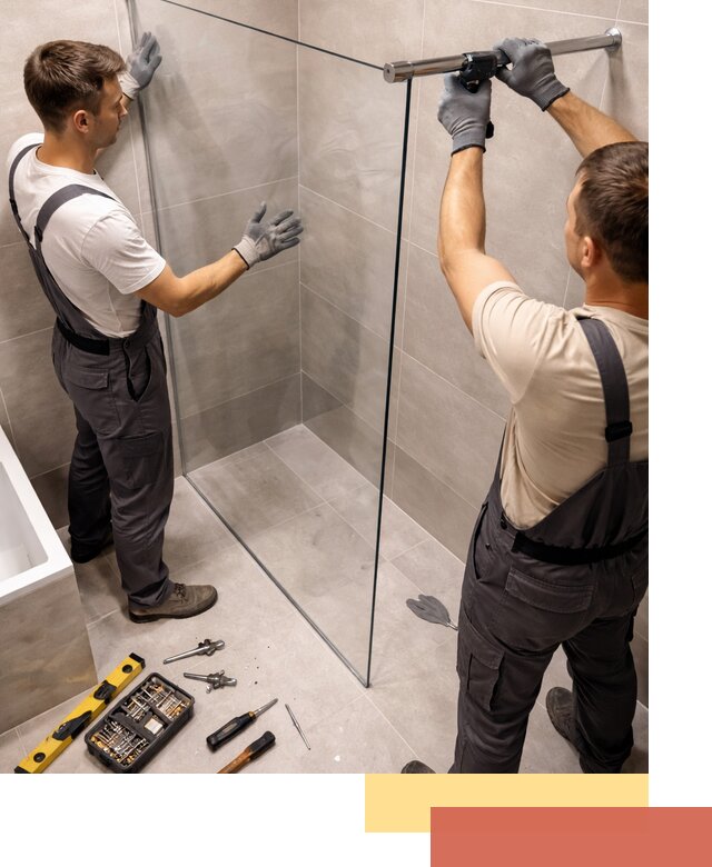 Стеклянные перегородки для душа в Похвистнево — изготовление и монтаж