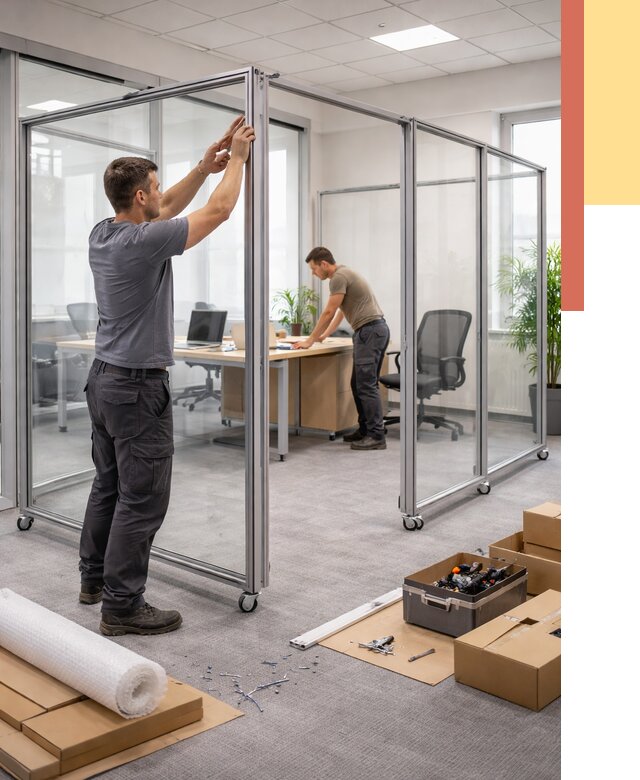 Мобильные офисные перегородки в Похвистнево от 12815 руб. — установка под ключ | ОТДЕЛОЧНИК-Пхв