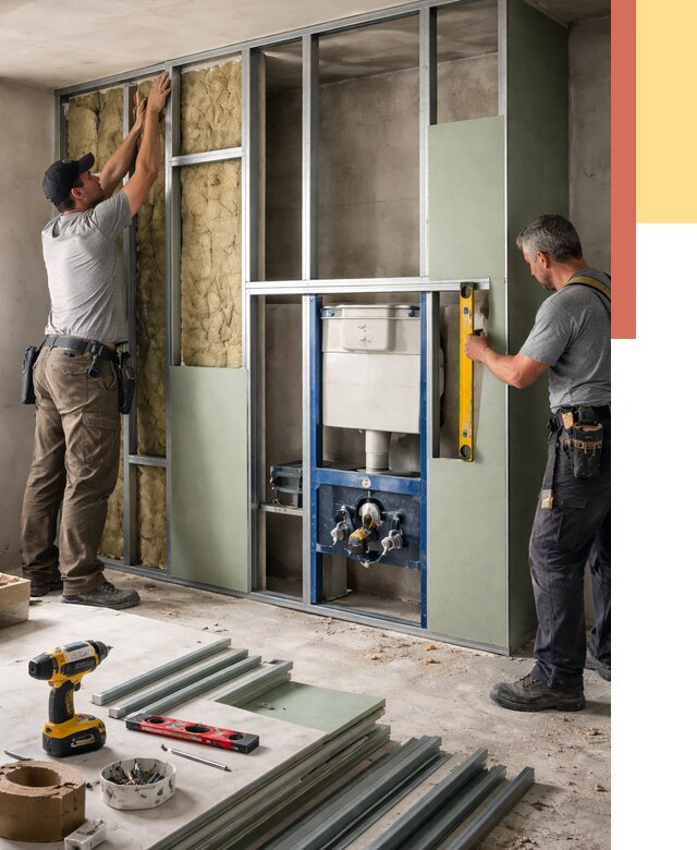 Установка сантехнических перегородок в Похвистнево от 8714 руб. | ОТДЕЛОЧНИК-Пхв