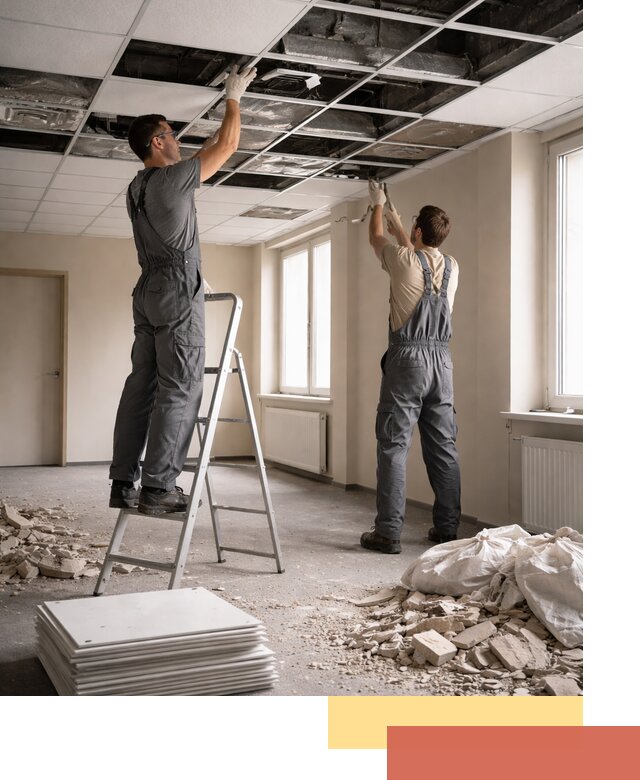 Демонтаж потолков Армстронг профессионально в Похвистнево