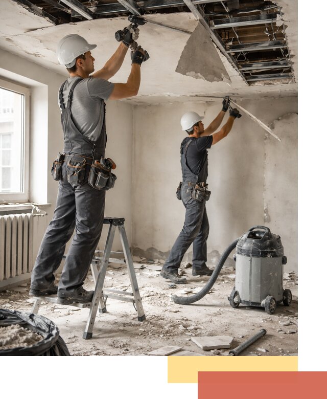 Демонтаж гипсокартонного потолка в Похвистнево быстро и аккуратно