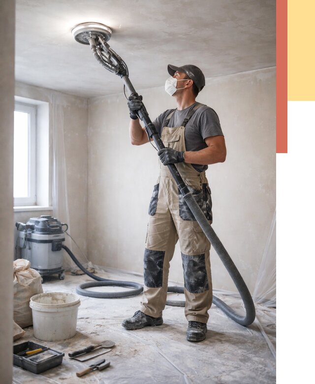 Шлифовка потолка в Похвистнево от 3588 руб. — услуги шлифования потолка | ОТДЕЛОЧНИК-Пхв