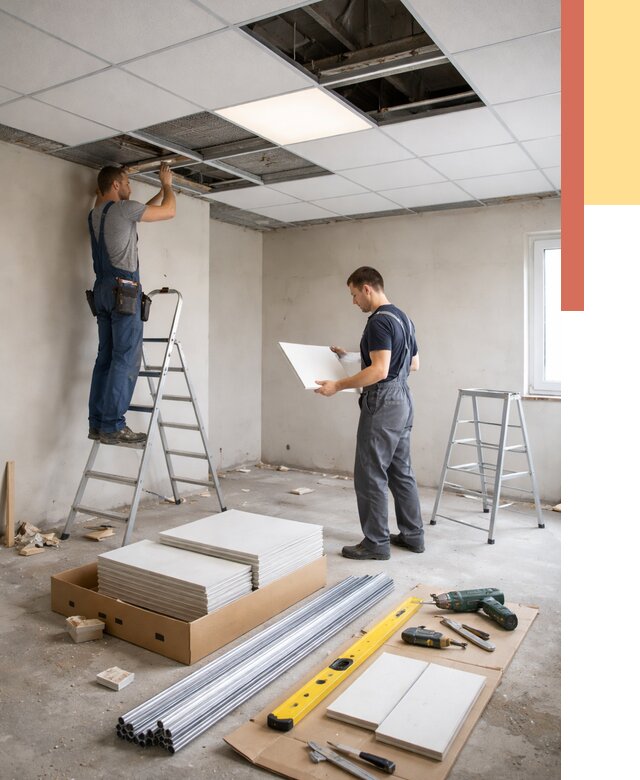 Монтаж потолка армстронг в Похвистнево от 4613 руб/м2 — быстрая установка под ключ | ОТДЕЛОЧНИК-Пхв