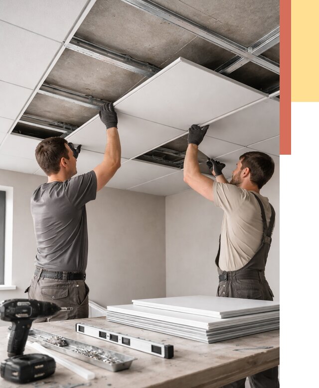 Монтаж кассетного потолка в Похвистнево от 4613 руб/м2 — установка и сборка | ОТДЕЛОЧНИК-Пхв